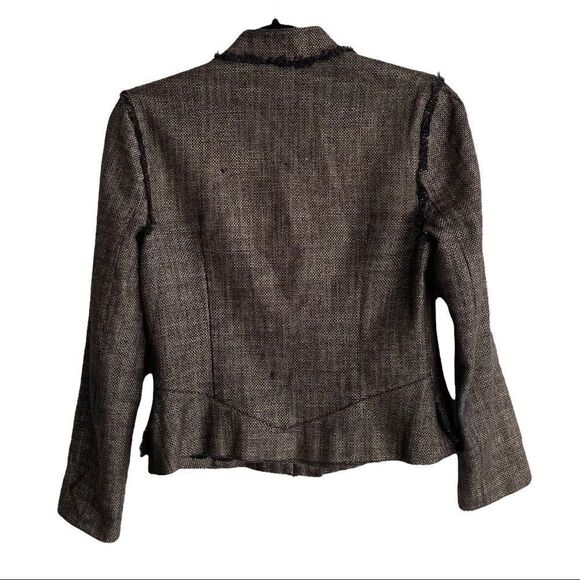 RACHEL ZOE Tweed Blazer Brown Black 8 - Picture 5 of 10